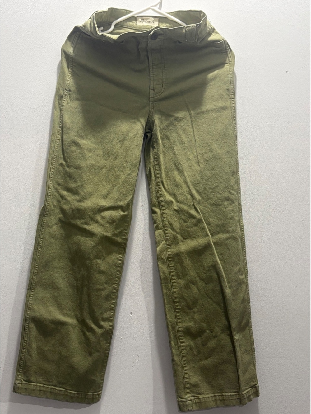 Madewell Emmett Wide-Leg Olive Green Size 25 Women's